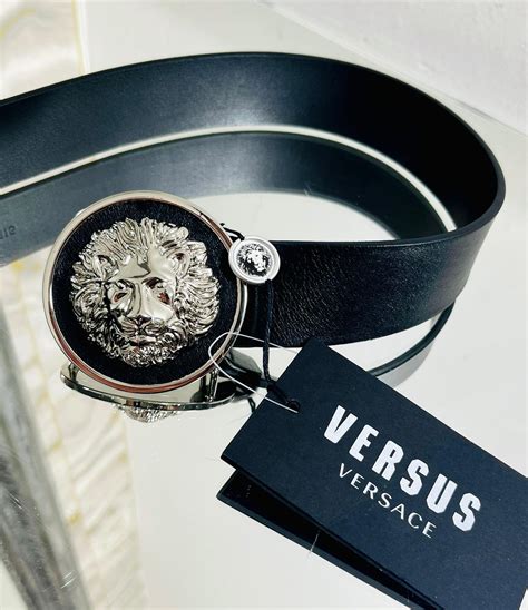 Versus Versace Lion Head Leather Belt For Sale at 1stDibs